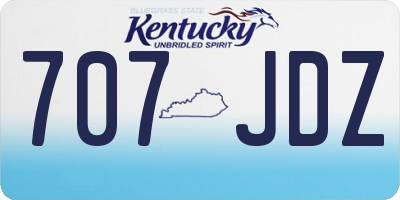 KY license plate 707JDZ