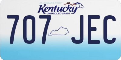 KY license plate 707JEC