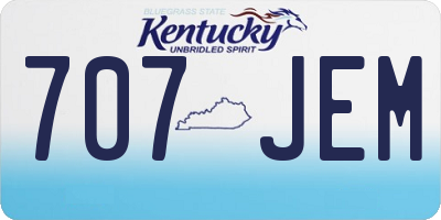 KY license plate 707JEM