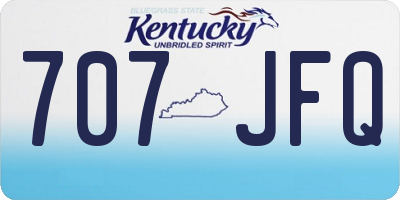 KY license plate 707JFQ
