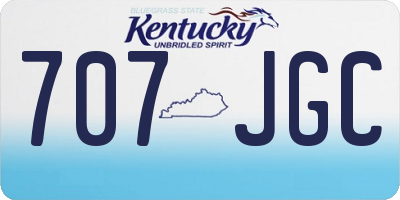 KY license plate 707JGC