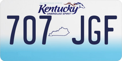 KY license plate 707JGF