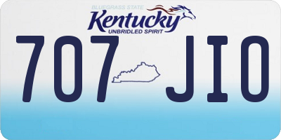 KY license plate 707JIO
