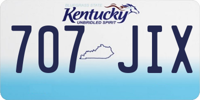 KY license plate 707JIX