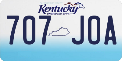 KY license plate 707JOA