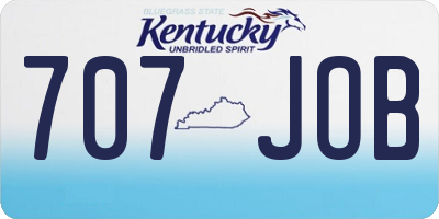 KY license plate 707JOB
