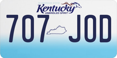 KY license plate 707JOD