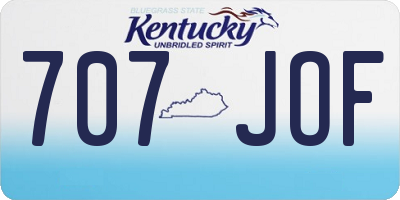 KY license plate 707JOF