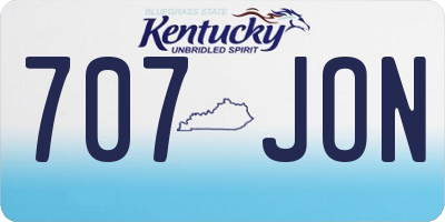KY license plate 707JON