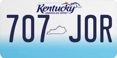 KY license plate 707JOR