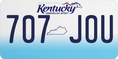 KY license plate 707JOU