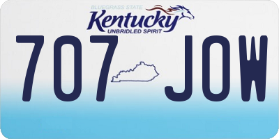 KY license plate 707JOW