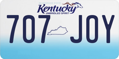 KY license plate 707JOY