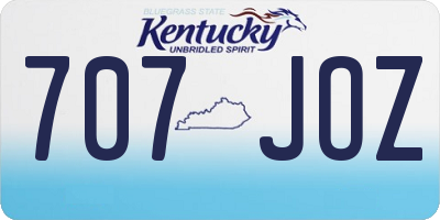 KY license plate 707JOZ