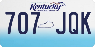 KY license plate 707JQK