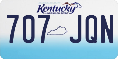 KY license plate 707JQN