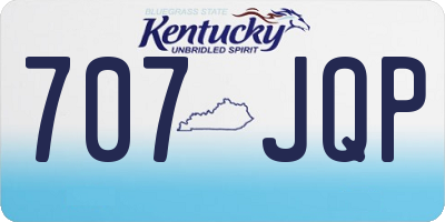 KY license plate 707JQP