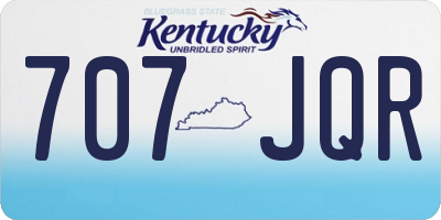 KY license plate 707JQR