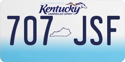 KY license plate 707JSF