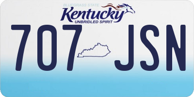 KY license plate 707JSN