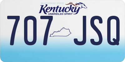 KY license plate 707JSQ