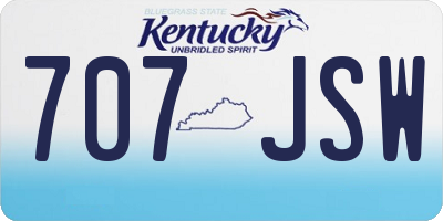 KY license plate 707JSW