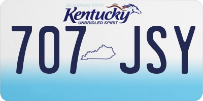 KY license plate 707JSY
