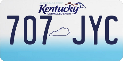 KY license plate 707JYC