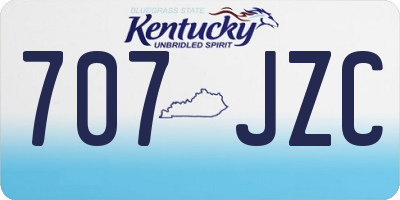 KY license plate 707JZC