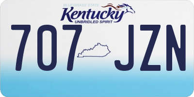 KY license plate 707JZN