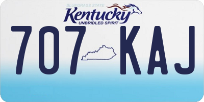KY license plate 707KAJ