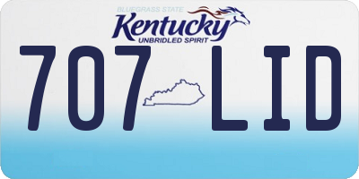 KY license plate 707LID