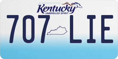 KY license plate 707LIE