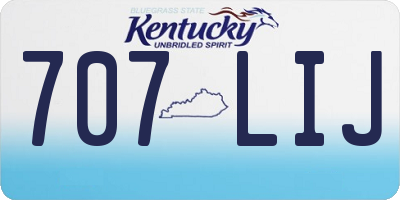 KY license plate 707LIJ