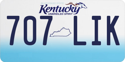 KY license plate 707LIK