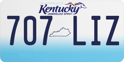 KY license plate 707LIZ
