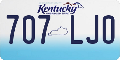 KY license plate 707LJO