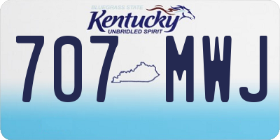 KY license plate 707MWJ