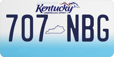 KY license plate 707NBG