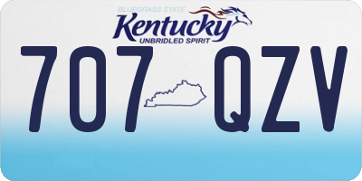 KY license plate 707QZV