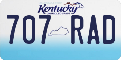 KY license plate 707RAD