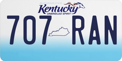 KY license plate 707RAN