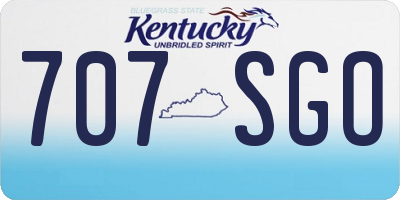 KY license plate 707SGO