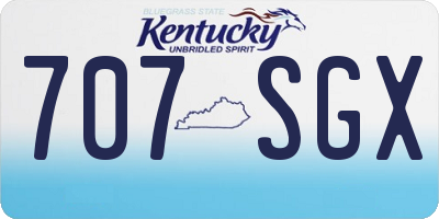 KY license plate 707SGX
