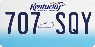 KY license plate 707SQY
