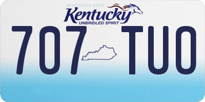 KY license plate 707TUO