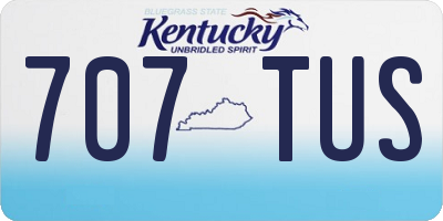 KY license plate 707TUS