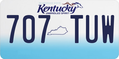 KY license plate 707TUW