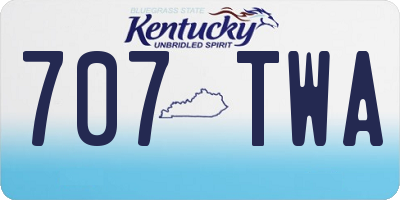 KY license plate 707TWA