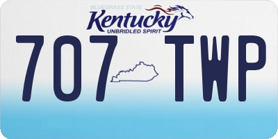 KY license plate 707TWP